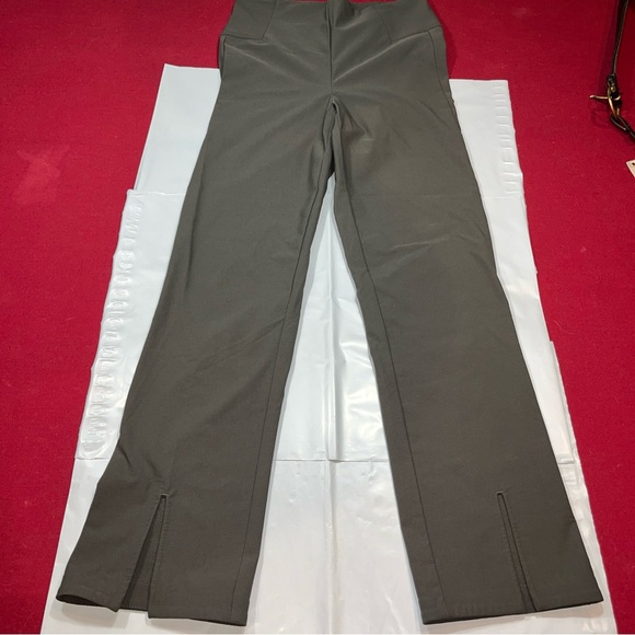 Athleta GRAY PANTS, Center Leg slit Stretchy Spandex Zip Pocket Size 2 Career S - Picture 11 of 15